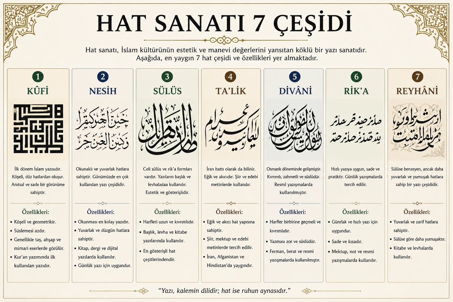Kalemin Dansı – Hat Sanatının 7 Çeşidi ve Hikayeleri